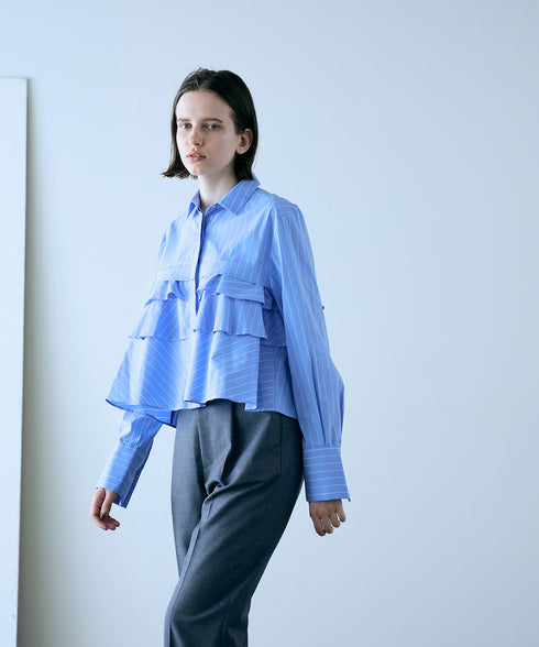 layered raffle blouse